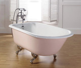 Cheviot 2093-WC-7-CH TRADITIONAL Cast Iron Bathtub with Faucet Holes - 54" x 30" x 24" w/ Chrome Feet