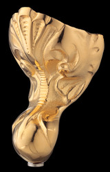 Cheviot 2094-WW-PB TRADITIONAL Cast Iron Bathtub with Continuous Rolled Rim - 54" x 30" x 24" w/ Polished Brass Feet