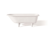 Cheviot 2094-WW-WH TRADITIONAL Cast Iron Bathtub with Continuous Rolled Rim - 54" x 30" x 24" w/ White Feet