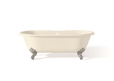 Cheviot 2110-BB-7-CH REGAL Cast Iron Bathtub with Faucet Holes - 68" x 31" x 24" w/ Chrome Feet