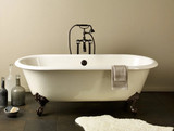 Cheviot 2110-BC-8-BN REGAL Cast Iron Bathtub with Faucet Holes - 68" x 31" x 24" w/ Brushed Nickel Feet
