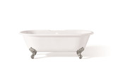 Cheviot 2110-WW-7-CH REGAL Cast Iron Bathtub with Faucet Holes - 68" x 31" x 24" w/ Chrome Feet