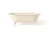 Cheviot 2111-BB-WH REGAL Cast Iron Bathtub with Continuous Rolled Rim - 68" x 31" x 24" w/ White Feet