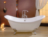 Cheviot 2112-WC-6-BN REGENCY Cast Iron Bathtub with Faucet Holes - 72" x 31" x 31.25" w/ Brushed Nickel Feet