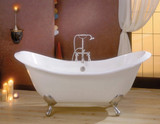 Cheviot REGENCY Cast Iron Bathtub with Faucet Holes - 72" x 31" x 31.25" w/ Polished Brass Feet - Custom Color of Choice - 2112-WC-7-PB