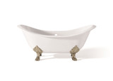 Cheviot REGENCY Cast Iron Bathtub with Lion Feet and Faucet Holes - 72" x 31" x 31.25" w/ Polished Nickel Feet - 2114-WW-7-PN