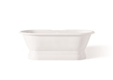 Cheviot REGAL Cast Iron Free-Standing Bathtub with Pedestal Base and Faucet Holes - 68" x 31" x 24" - 2120-WW-8