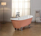 Cheviot WINCHESTER Cast Iron Bathtub - 68" x 28" x 27" w/ White Feet - Custom Color of Choice - 2122-WC-WH