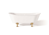Cheviot WINCHESTER Cast Iron Bathtub - 68" x 28" x 27" w/ Polished Brass Feet - 2122-WW-PB