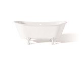 Cheviot 2122-WW-WH WINCHESTER Cast Iron Bathtub - 68" x 28" x 27" w/ White Feet