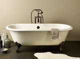 Cheviot 2126-BC-7-BN REGAL Cast Iron Bathtub with 7" Faucet Holes - 61" x 31" x 24" w/ Brushed Nickel Feet