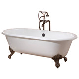 Cheviot 2126-WC-6-BN REGAL Cast Iron Bathtub with 6" Faucet Holes - 61" x 31" x 24" w/ Brushed Nickel Feet