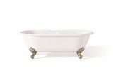 Cheviot 2126-WW-8-PN REGAL Cast Iron Bathtub with Faucet Holes - 61" x 31" x 24" w/ Polished Nickel Feet