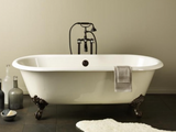Cheviot 2127-BC-WH REGAL Cast Iron Bathtub with Continuous Rolled Rim - 61" x 31" x 24" w/ White Feet
