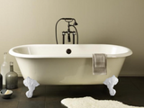 Cheviot 2127-WC-WH REGAL Cast Iron Bathtub with Continuous Rolled Rim - 61" x 31" x 24" w/ White Feet