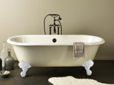 Cheviot REGAL Cast Iron Bathtub with Continuous Rolled Rim - 61" x 31" x 24" w/ White Feet - Custom Color of Choice - 2127-WC-WH