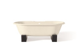 Cheviot 2128-BB-6-DB REGAL Cast Iron Free-Standing Bathtub with Wooden Base and Faucet Holes - 61" x 31" x 24"