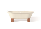 Cheviot 2128-BB-6-NB REGAL Cast Iron Freestanding Bathtub with Wooden Base and Faucet Holes - 61" x 31" x 24"