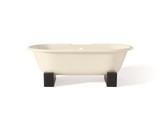 Cheviot 2128-BB-8-DB REGAL Cast Iron Freestanding Bathtub with Wooden Base and Faucet Holes - 61" x 31" x 24"