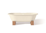 Cheviot 2128-BB-8-FO REGAL Cast Iron Free-Standing Bathtub with Wooden Base and Faucet Holes - 61" x 31" x 24"