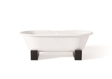 Cheviot REGAL Cast Iron Freestanding Bathtub with Wooden Base and Faucet Holes - 61" x 31" x 24" - 2128-WW-7-DB