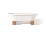 Cheviot 2128-WW-8-FO REGAL Cast Iron Free-Standing Bathtub with Wooden Base and Faucet Holes - 61" x 31" x 24"