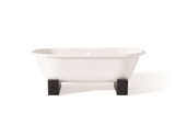 Cheviot 2129-WW-DB REGAL Cast Iron Free-Standing Bathtub with Wooden Base and Continuous Rolled Rim - 61" x 31" x 24"
