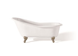 Cheviot 2134-WW-6-BN SLIPPER Cast Iron Bathtub with Faucet Holes - 68" x 30" x 30" w/ Brushed Nickel Feet