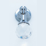 JVJ Polished Chrome 31% Leaded Crystal Old European Cut Pendant Door Pull - 51826