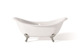 Cheviot REGENCY Cast Iron Bathtub with Faucet Holes - 61" x 31" x 29" w/ Chrome Feet - 2148-WW-6-CH