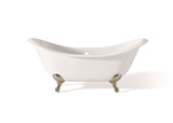 Cheviot REGENCY Cast Iron Bathtub with Faucet Holes - 61" x 31" x 29" w/ Polished Nickel Feet - 2148-WW-7-PN