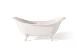 Cheviot REGENCY Cast Iron Bathtub with Faucet Holes - 61" x 31" x 29" w/ White Feet - 2148-WW-7-WH