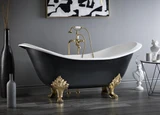 Cheviot REGENCY Cast Iron Bathtub with Lion Feet and Faucet Holes - 61" x 31" x 29" w/ Polished Nickel Feet - Custom Color of Choice - 2150-WC-7-PN
