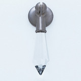 JVJ Satin Nickel 31% Leaded Crystal Tapered Baguette Pendant Door Pull - 51746