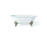 Cheviot CARLTON Cast Iron Bathtub with Faucet Holes - 70" x 32" x 26" w/ Brushed Nickel Feet - Custom Color of Choice - 2160-WC-6-BN