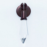JVJ Old World Bronze 31% Leaded Crystal Tapered Baguette Pendant Door Pull - 51712