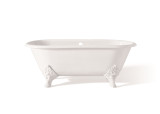 Cheviot 2160-WC-6-WH CARLTON Cast Iron Bathtub with Faucet Holes - 70" x 32" x 26" w/ White Feet - Custom Color of Choice