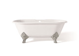 Cheviot CARLTON Cast Iron Bathtub with Faucet Holes - 70" x 32" x 26" w/ Chrome Feet - Custom Color of Choice - 2160-WC-7-CH