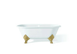 Cheviot 2160-WC-7-PB CARLTON Cast Iron Bathtub with Faucet Holes - 70" x 32" x 26" w/ Polished Brass Feet - Custom Color of Choice