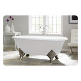 Cheviot CARLTON Cast Iron Bathtub with Faucet Holes - 70" x 32" x 26" w/ White Feet - Custom Color of Choice - 2160-WC-7-WH