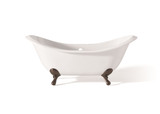 Cheviot REGENCY Cast Iron Bathtub with Faucet Holes - 68" x 31" x 31.25" w/ Antique Bronze Feet - 2166-WW-6-AB