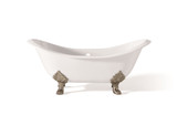 Cheviot 2167-WW-6-BN REGENCY Cast Iron Bathtub with Lion Feet and Faucet Holes - 68" x 31" x 31.25" w/ Brushed Nickel Feet