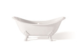 Cheviot 2167-WW-6-WH REGENCY Cast Iron Bathtub with Lion Feet and Faucet Holes - 68" x 31" x 31.25" w/ White Feet