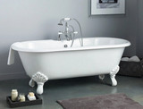 Cheviot 2168-WC-6-AB REGAL Cast Iron Bathtub with Faucet Holes and Shaughnessy Feet - 61" x 31" x 24" w/ Antique Bronze Feet
