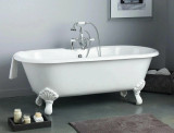 Cheviot REGAL Cast Iron Bathtub with Continuous Rolled Rim and Shaughnessy Feet - 61" x 31" x 24" w/ Antique Bronze Feet - Custom Color of Choice - 2169-WC-AB