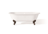 Cheviot 2169-WW-AB REGAL Cast Iron Bathtub with Continuous Rolled Rim and Shaughnessy Feet - 61" x 31" x 24" w/ Antique Bronze Feet