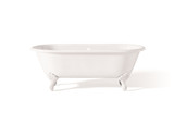 Cheviot REGAL Cast Iron Bathtub with Continuous Rolled Rim and Shaughnessy Feet - 61" x 31" x 24" w/ White Feet - 2169-WW-WH