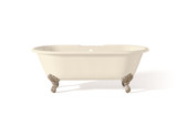 Cheviot 2170-BB-8-BN REGAL Cast Iron Bathtub with Faucet Holes and Shaughnessy Feet - 68" x 31" x 24" w/ Brushed Nickel Feet