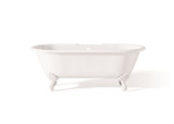 Cheviot REGAL Cast Iron Bathtub with Faucet Holes and Shaughnessy Feet - 68" x 31" x 24" w/ White Feet - 2170-WW-6-WH