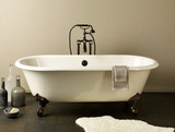 Cheviot REGAL Cast Iron Bathtub with Faucet Holes - 70" x 31" x 26" w/ White Feet - Custom Color of Choice - 2174-WC-6-WH